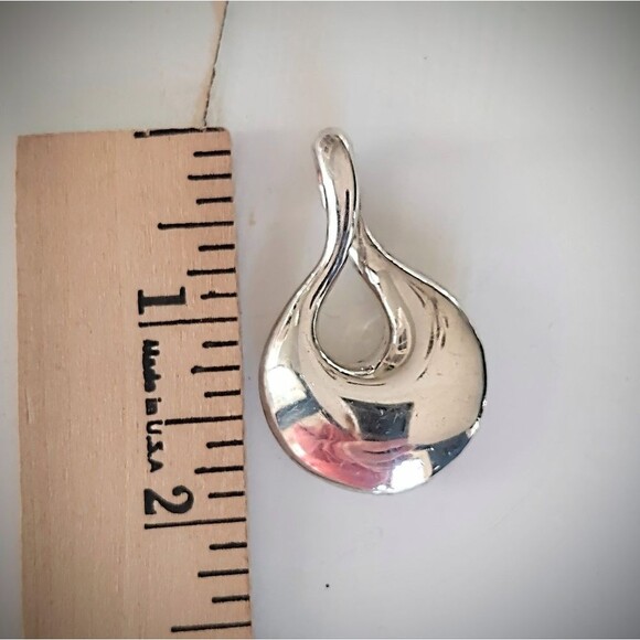 Vintage Zina Sterling Silver Twist Pendant Stylized Slide Infinity Pendant - Picture 2 of 9
